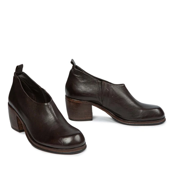 dark brown leather ankle boots