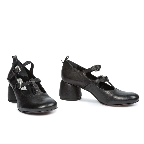 bebe with two black leather buckles