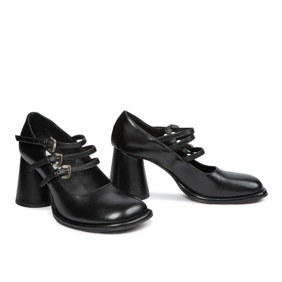 bebe 3 black leather buckles