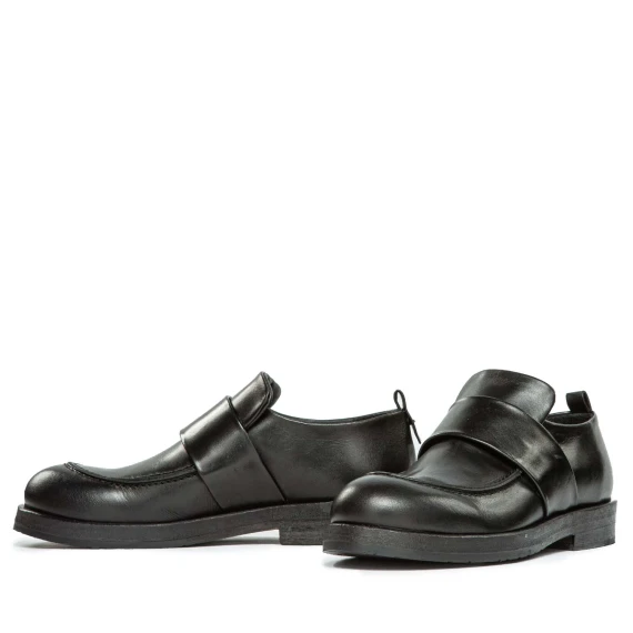 mocassini ghetta in pelle nera