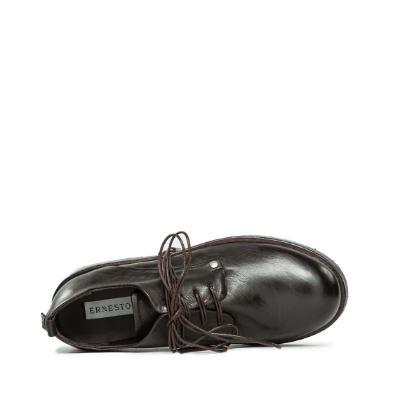 dark brown leather lace-up shoes
