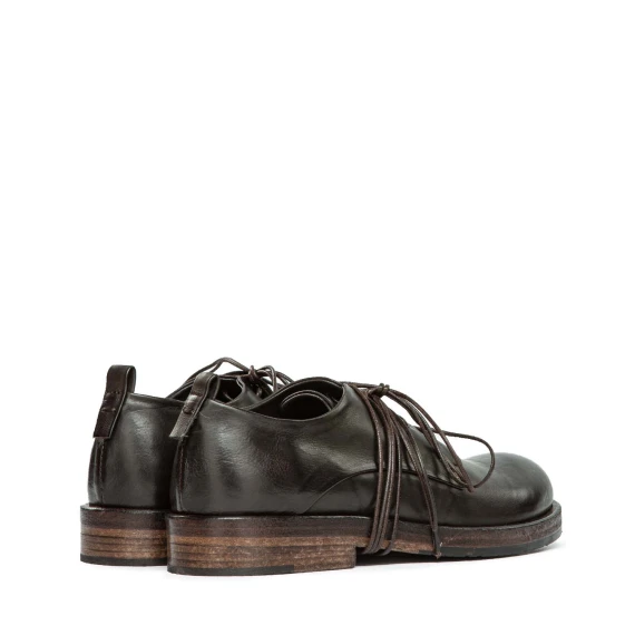 dark brown leather lace-up shoes