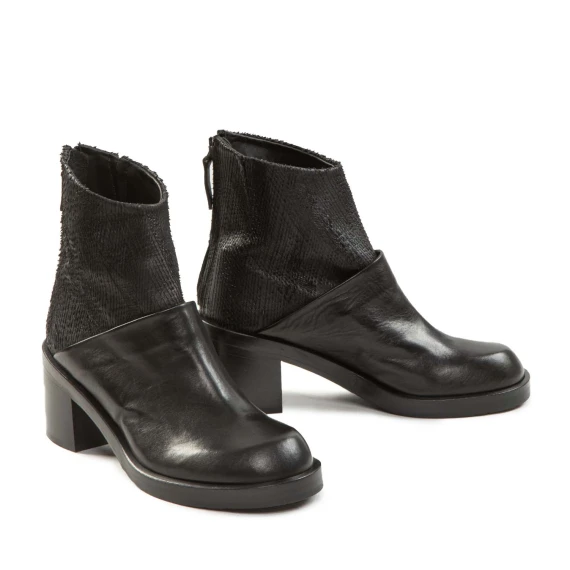 black leather ankle boots