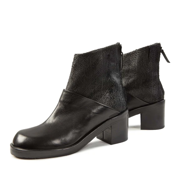 black leather ankle boots
