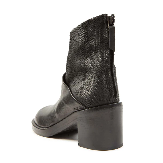 black leather ankle boots