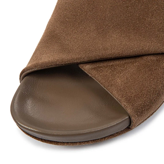 sabot incrocio fussbett in camoscio tortora