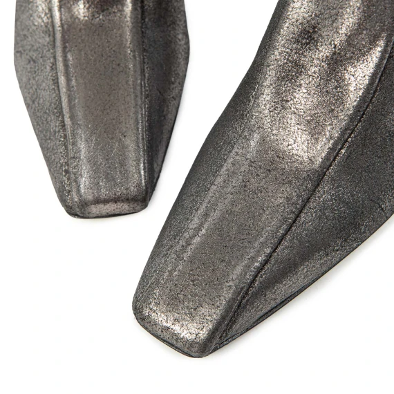 MOLLY ankle boots in smoke-colored laminated leather