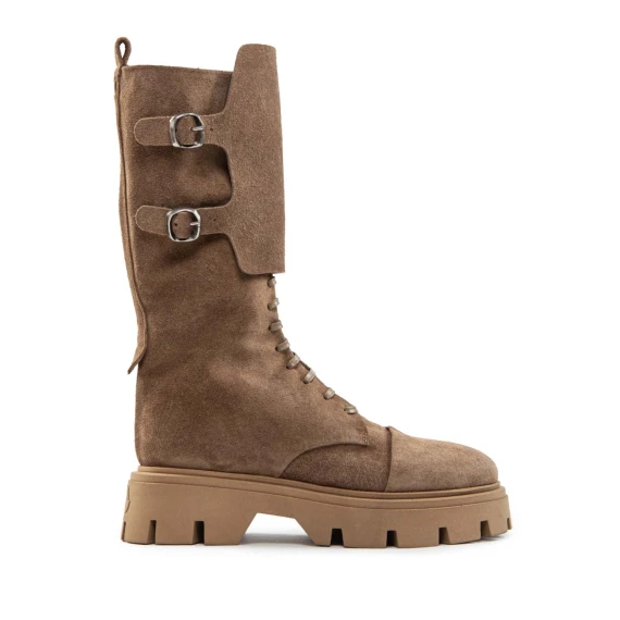3/4-length combat boots with beige suede gaiters Ernesto Dolani