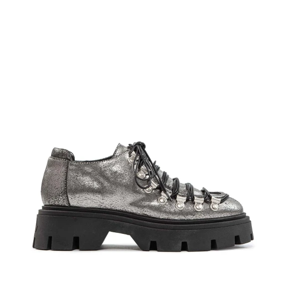 Asphalt-Laminated Lace-Up Sandal Ernesto Dolani