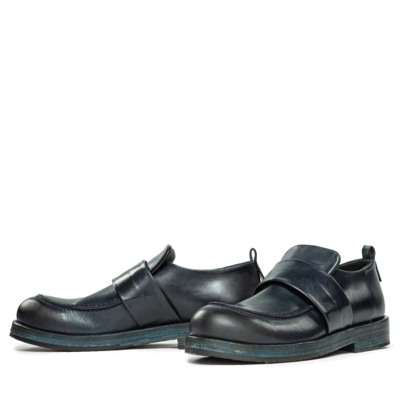 blue moccasin with a cuff Ernesto Dolani