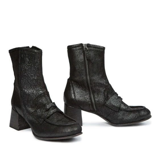 Stivaletto con ghetta in pelle nera Ernesto Dolani