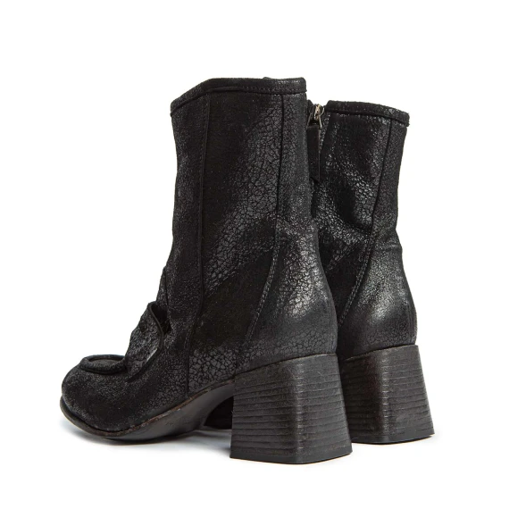 Stivaletto con ghetta in pelle nera Ernesto Dolani