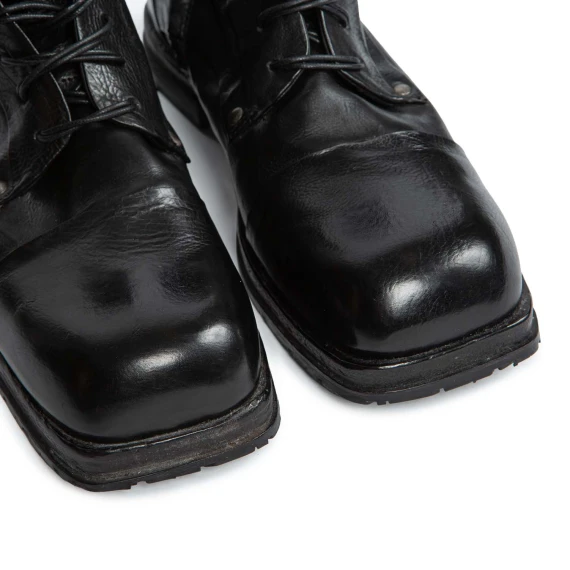 Black leather lace-up ankle boot Ernesto Dolani