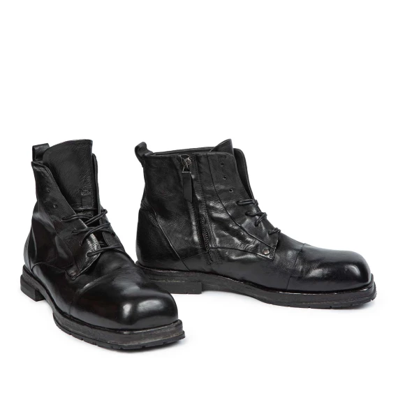 Black leather lace-up ankle boot Ernesto Dolani