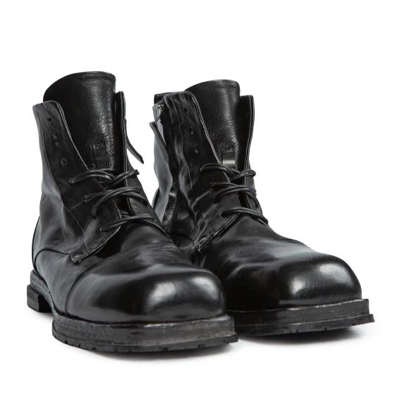 Black leather lace-up ankle boot Ernesto Dolani