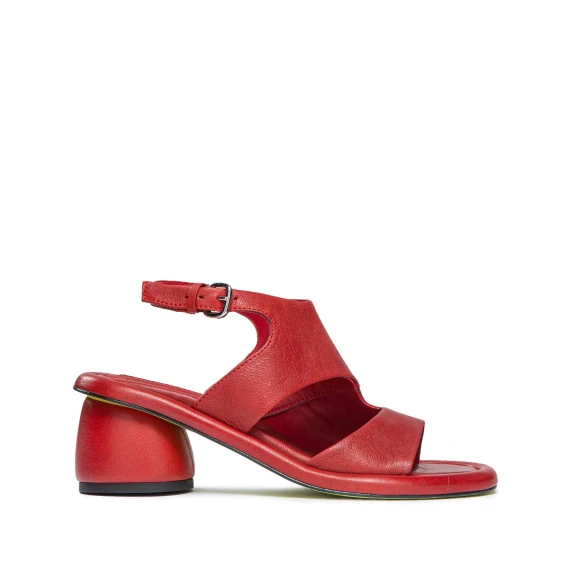 Sandalo rosso in pelle