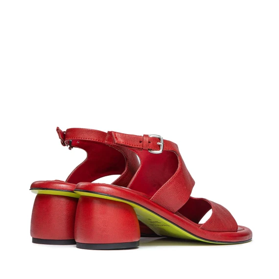 Red leather heeled sandal Ernesto Dolani