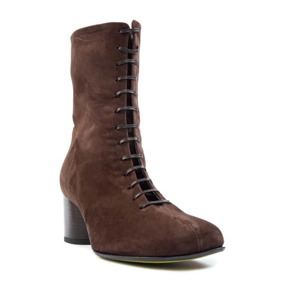 brown suede lace-up ankle boots Ernesto Dolani