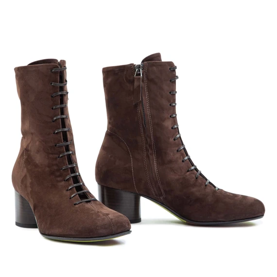 brown suede lace-up ankle boots Ernesto Dolani