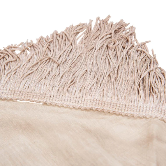 beige fringed scarf