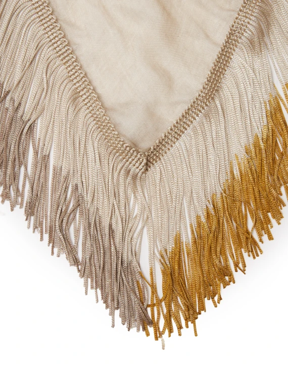 NEW CAN CAN triangular scarf with fringe