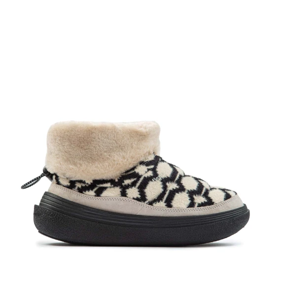 FAMI ankle boots in beige and black shearling Flower Mountain