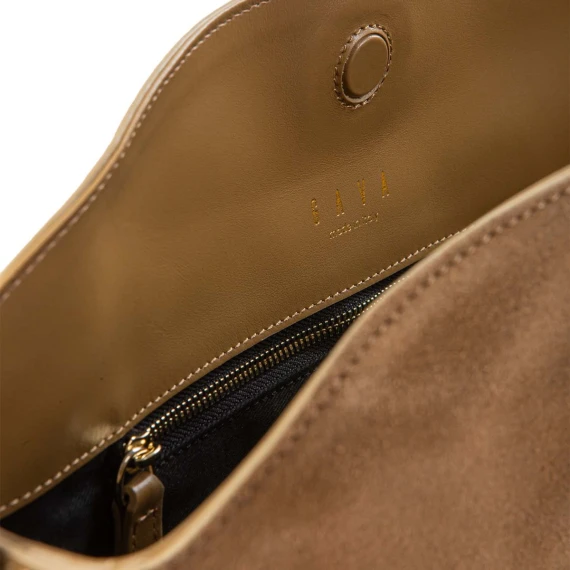 monospalla OPHELIA in camoscio sigaro