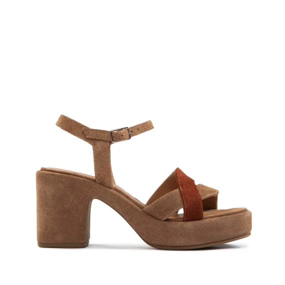 sandali incrocio tortora e mattone