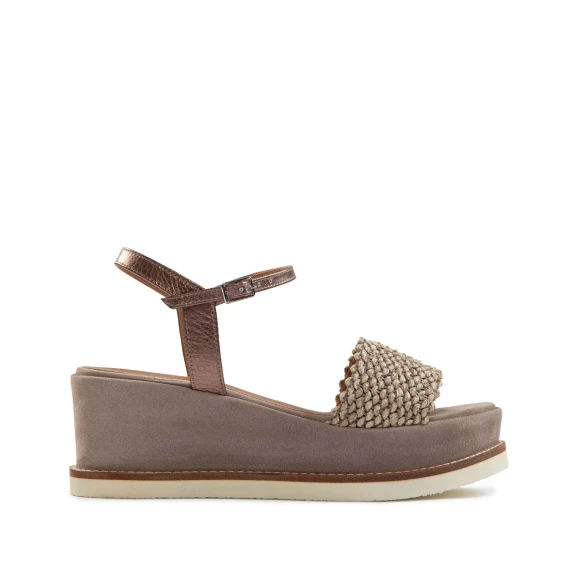 zeppa bassa in camoscio tortora