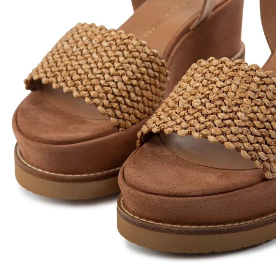 zeppa bassa raffia cuoio