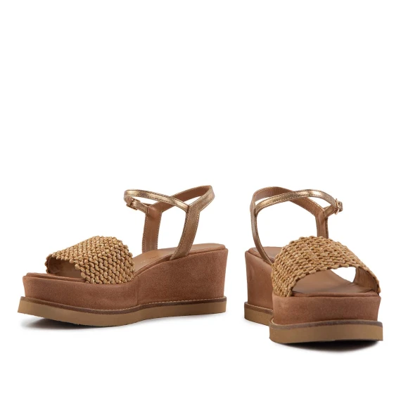 zeppa bassa raffia cuoio