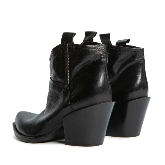 Stivaletto texano in pelle nera gianni bravo
