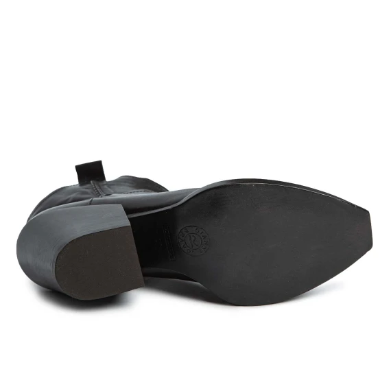 Stivaletto texano in pelle nera gianni bravo