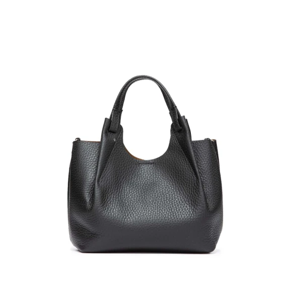 shopper DUA media in pelle nera