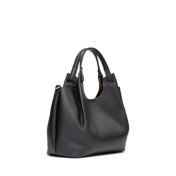 shopper DUA media in pelle nera