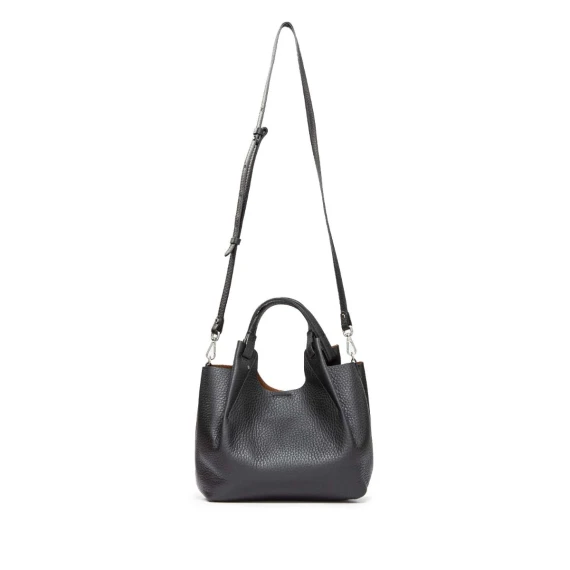 shopper DUA media in pelle nera