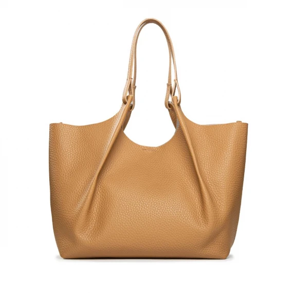 shopper DUA in pelle beige 