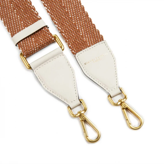 tracolla in tessuto spigato bicolore