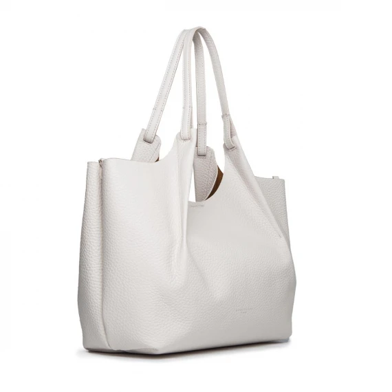 shopper DUA large in pelle bianca