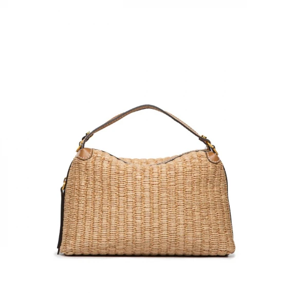 bauletto ALIFA in raffia beige 