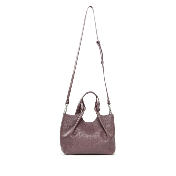 shopper DUA media in pelle plum