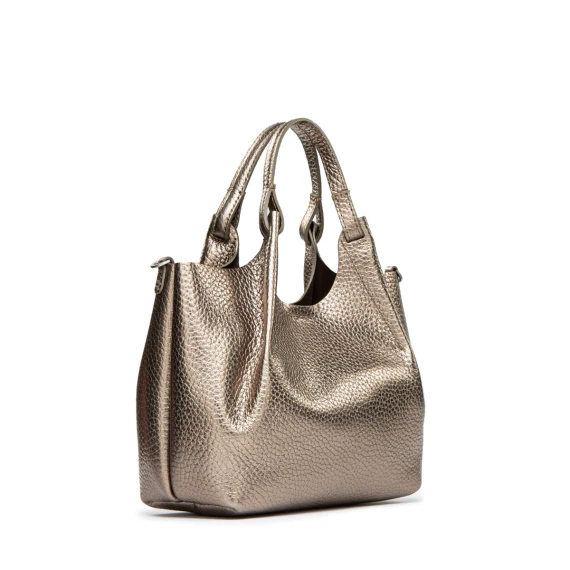 shopper DUA media in pelle grigia