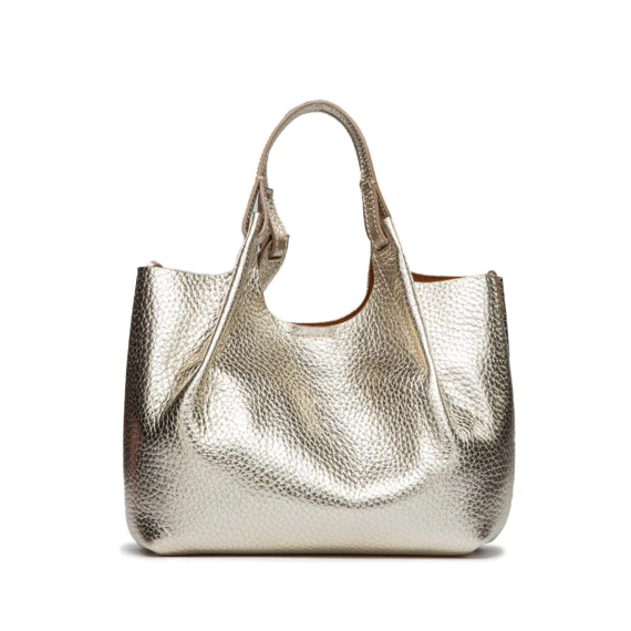 shopper DUA media in pelle light gold