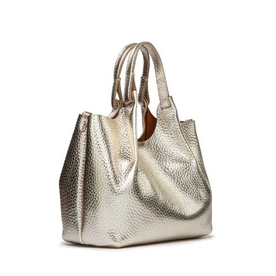 shopper DUA media in pelle light gold