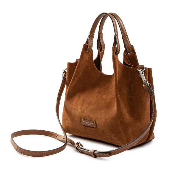 shopper DUA media camoscio cognac