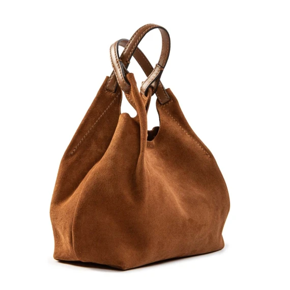 shopper DUA media camoscio cognac