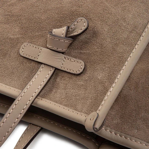 shopper MARCELLA media in camoscio daino