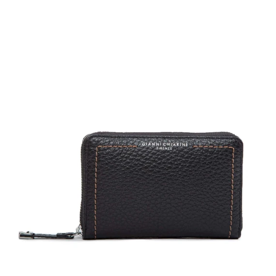 portafogli M zip around in pelle nera