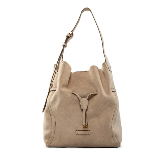 secchiello large in camoscio nude