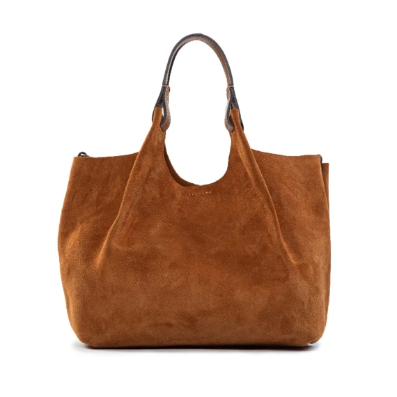 shopper DUA media in camoscio caramel Gianni Chiarini